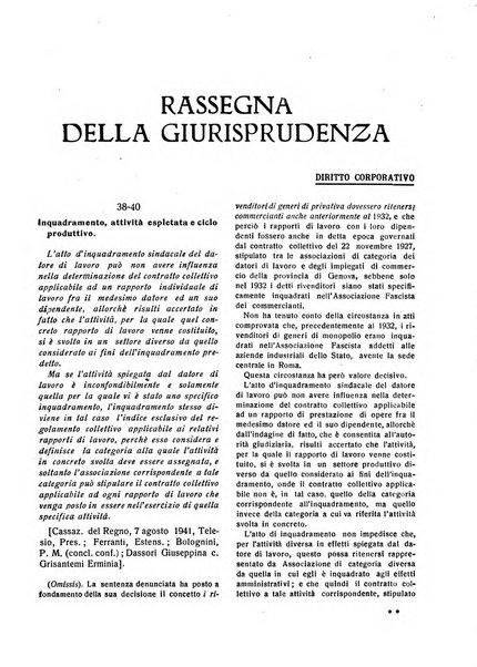 Il diritto del lavoro ufficiale del Ministero delle corporazioni per il bollettino