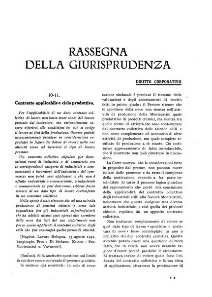 Il diritto del lavoro ufficiale del Ministero delle corporazioni per il bollettino