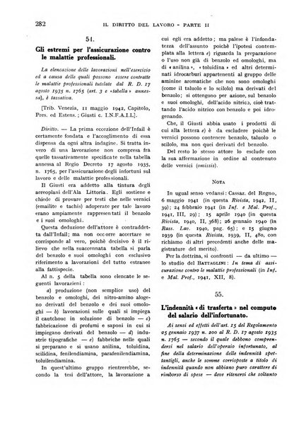 Il diritto del lavoro ufficiale del Ministero delle corporazioni per il bollettino