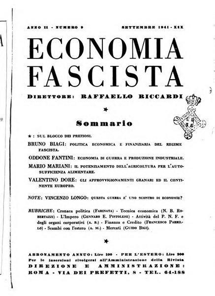 Economia fascista rassegna mensile