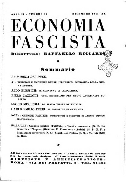 Economia fascista rassegna mensile