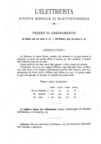 L'elettricista rivista mensile di elettrotecnica