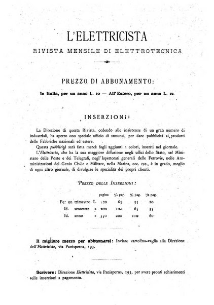 L'elettricista rivista mensile di elettrotecnica