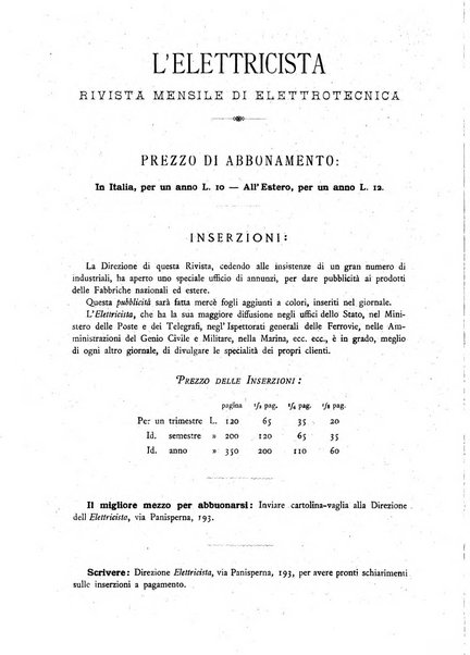 L'elettricista rivista mensile di elettrotecnica