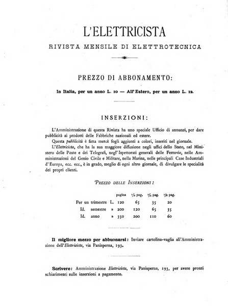 L'elettricista rivista mensile di elettrotecnica