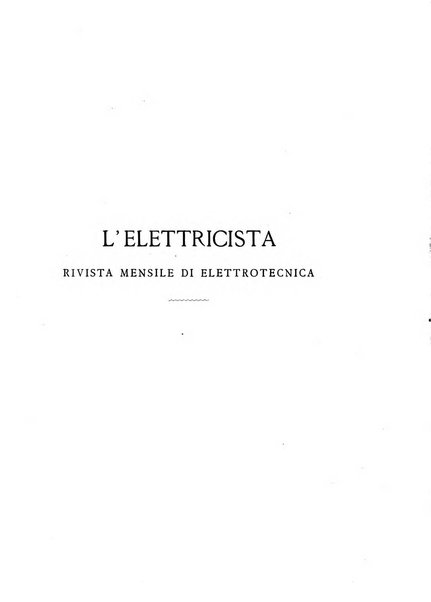 L'elettricista rivista mensile di elettrotecnica