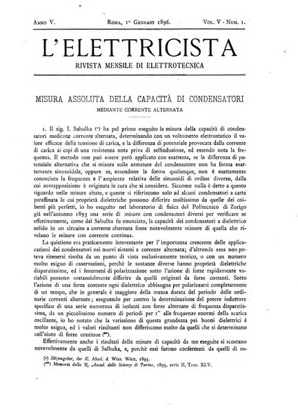 L'elettricista rivista mensile di elettrotecnica