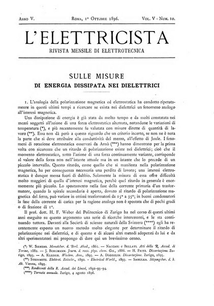 L'elettricista rivista mensile di elettrotecnica