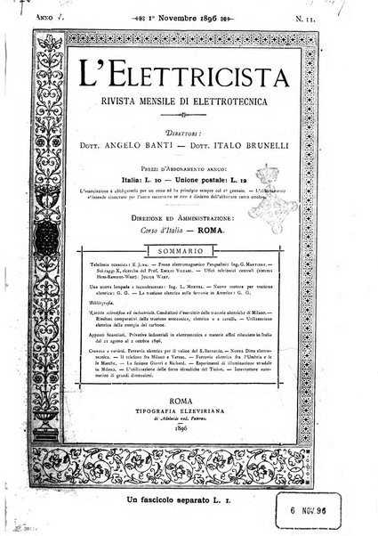 L'elettricista rivista mensile di elettrotecnica