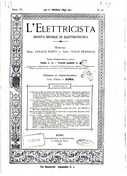 L'elettricista rivista mensile di elettrotecnica