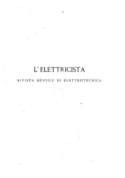 L'elettricista rivista mensile di elettrotecnica