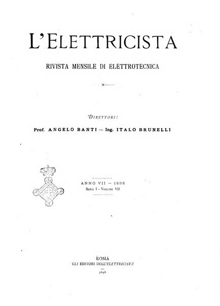 L'elettricista rivista mensile di elettrotecnica