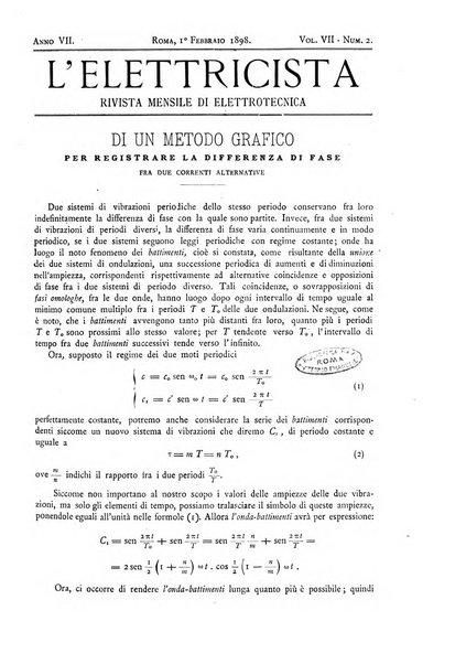 L'elettricista rivista mensile di elettrotecnica