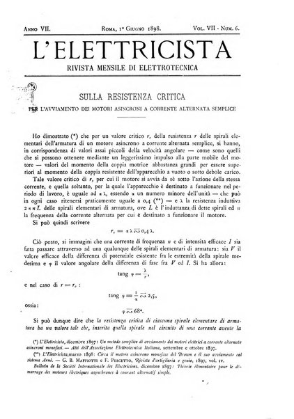 L'elettricista rivista mensile di elettrotecnica