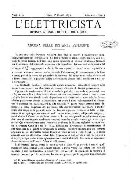 L'elettricista rivista mensile di elettrotecnica