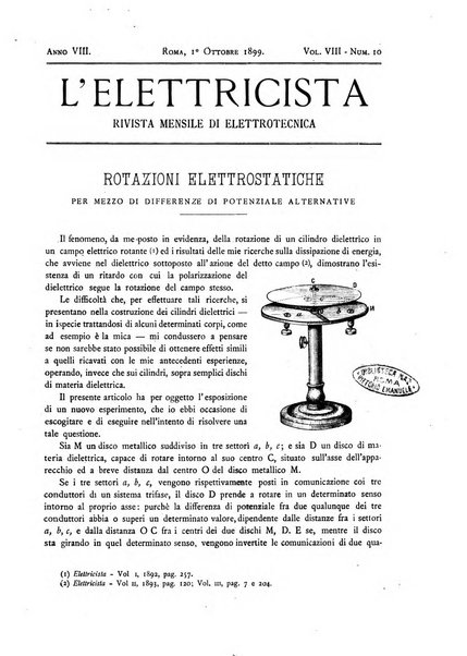 L'elettricista rivista mensile di elettrotecnica