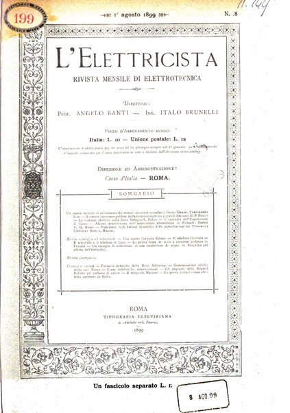 L'elettricista rivista mensile di elettrotecnica