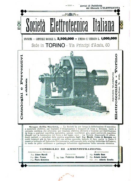 L'elettricista rivista mensile di elettrotecnica