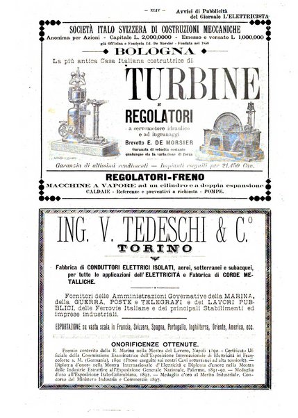 L'elettricista rivista mensile di elettrotecnica