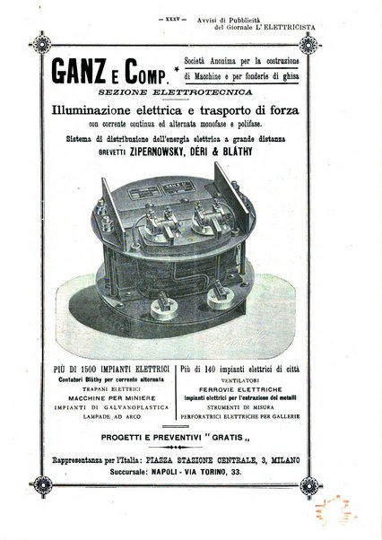 L'elettricista rivista mensile di elettrotecnica