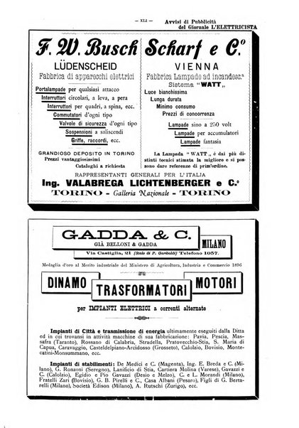 L'elettricista rivista mensile di elettrotecnica