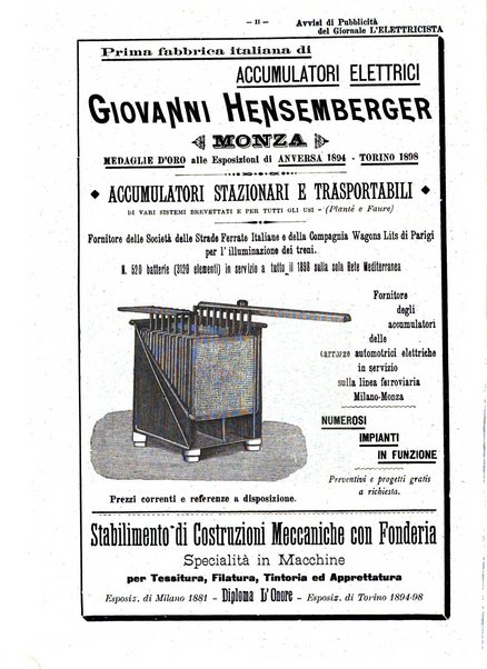 L'elettricista rivista mensile di elettrotecnica