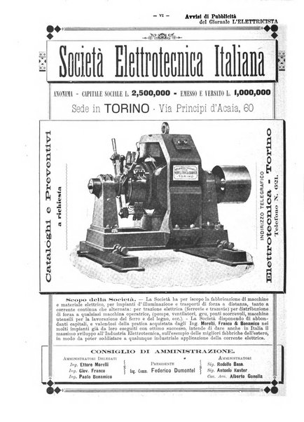 L'elettricista rivista mensile di elettrotecnica