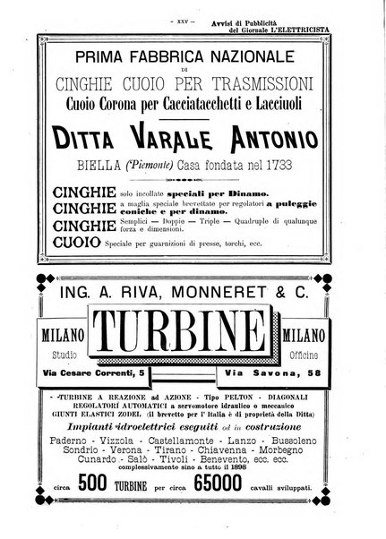 L'elettricista rivista mensile di elettrotecnica