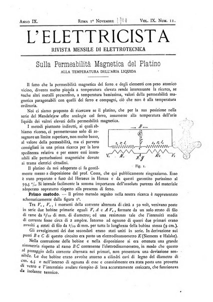 L'elettricista rivista mensile di elettrotecnica