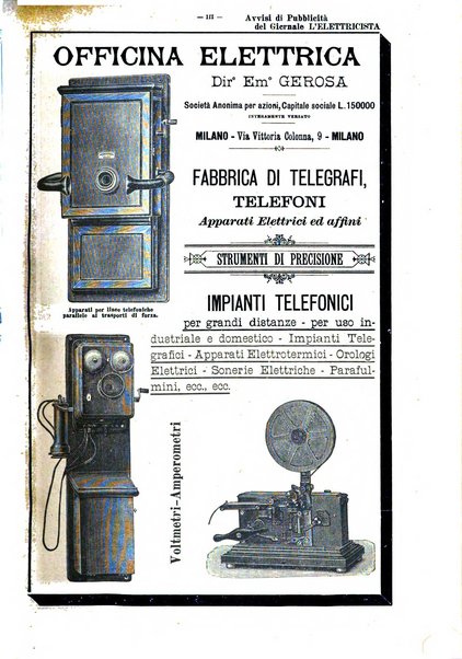 L'elettricista rivista mensile di elettrotecnica