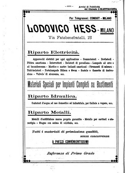 L'elettricista rivista mensile di elettrotecnica