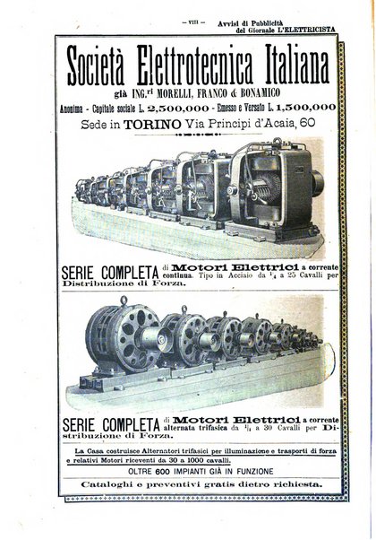 L'elettricista rivista mensile di elettrotecnica