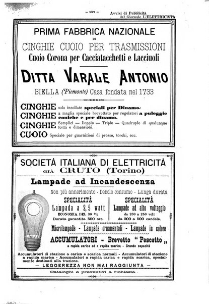 L'elettricista rivista mensile di elettrotecnica