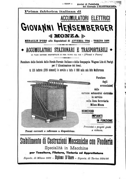 L'elettricista rivista mensile di elettrotecnica