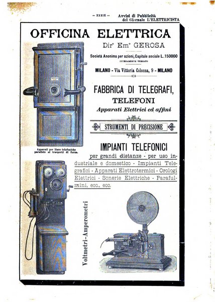 L'elettricista rivista mensile di elettrotecnica