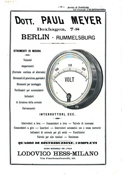 L'elettricista rivista mensile di elettrotecnica