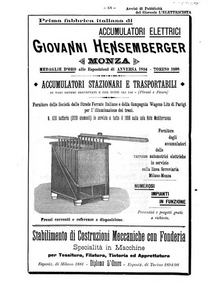 L'elettricista rivista mensile di elettrotecnica