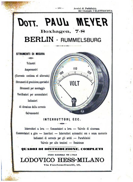 L'elettricista rivista mensile di elettrotecnica