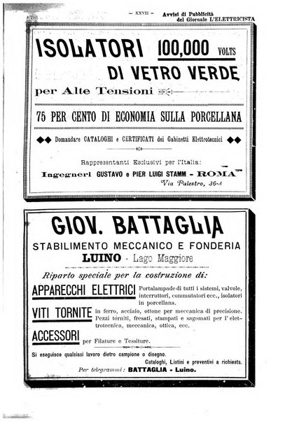 L'elettricista rivista mensile di elettrotecnica