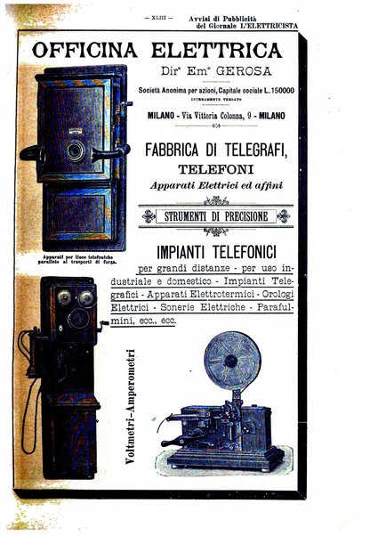 L'elettricista rivista mensile di elettrotecnica