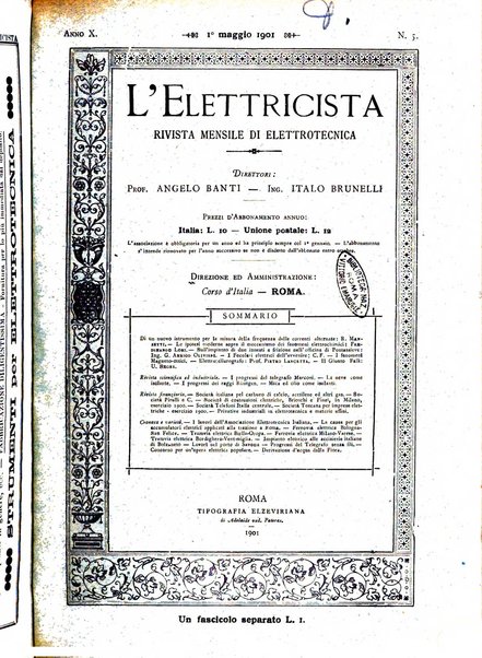 L'elettricista rivista mensile di elettrotecnica