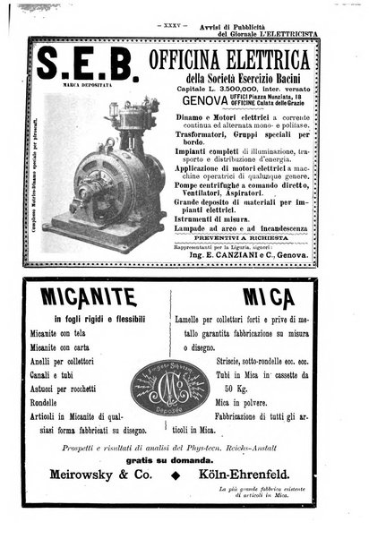 L'elettricista rivista mensile di elettrotecnica