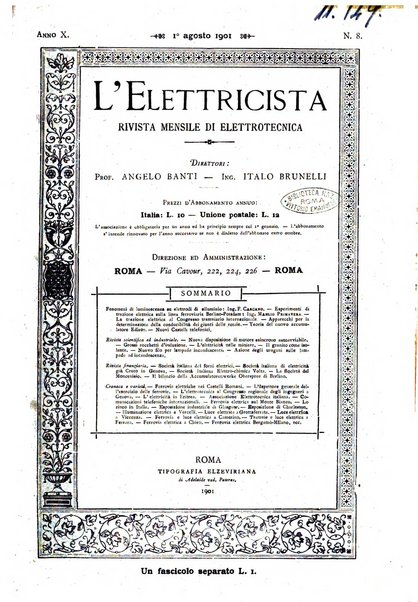 L'elettricista rivista mensile di elettrotecnica