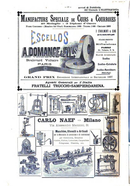 L'elettricista rivista mensile di elettrotecnica