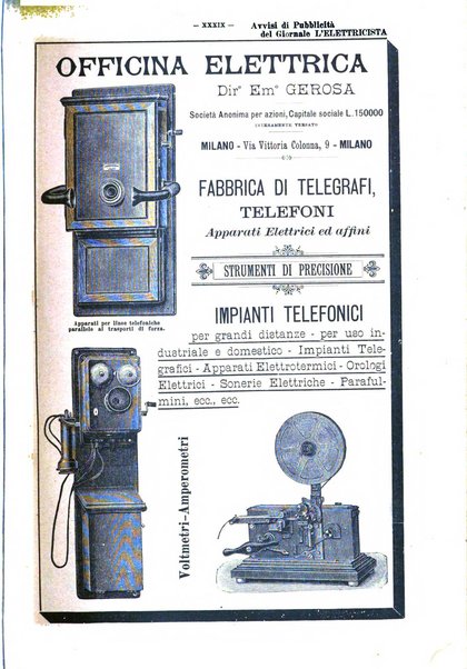 L'elettricista rivista mensile di elettrotecnica