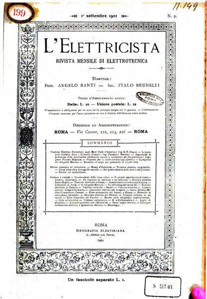 L'elettricista rivista mensile di elettrotecnica