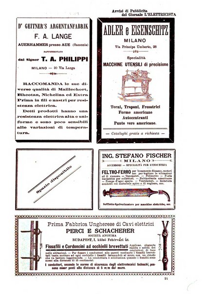 L'elettricista rivista mensile di elettrotecnica