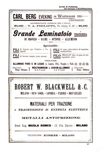 L'elettricista rivista mensile di elettrotecnica