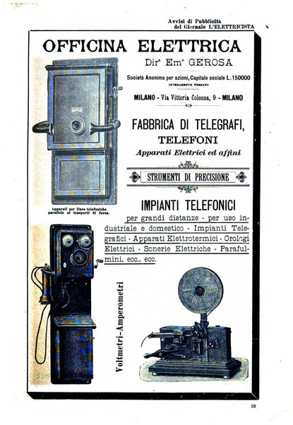 L'elettricista rivista mensile di elettrotecnica