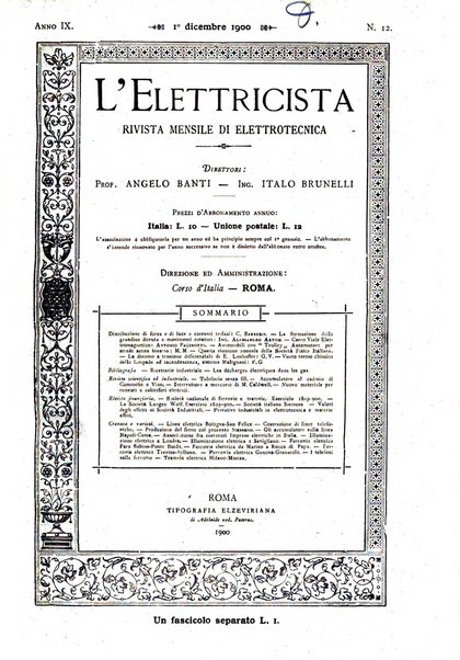 L'elettricista rivista mensile di elettrotecnica